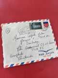Ancienne enveloppe oblitérée avec timbres France, Par Avion, philatélie collecti