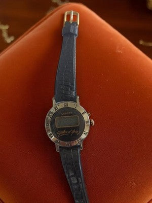 Montre homme vintage Gilles d'Arley quartz, affichage digital, bracelet noir