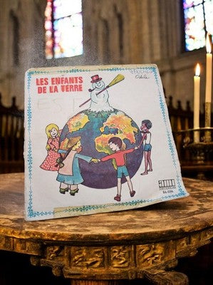 Vinyle 45 tours Les Enfants de la Terre vintage pochette illustrée années 80