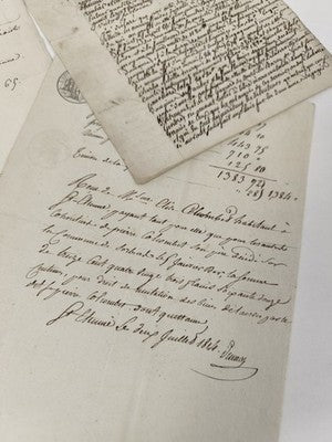 Ensemble de lettres administratives manuscrites XIXe, 1813, plume, timbres 25 c