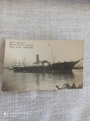 Carte postale navire vapeur Cataluña Barcelone maritime Espagne