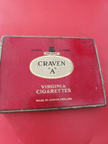 Ancienne boîte à cigares métal publicitaire Craven "A" rouge vintage collection