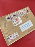 Ancienne enveloppe timbrée Pologne oblitérée, philatélie, collection vintage