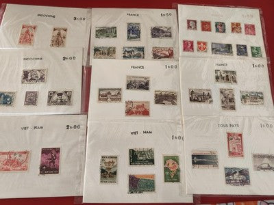Lot anciens timbres monde Indochine France Vietnam collection philatélie vrac