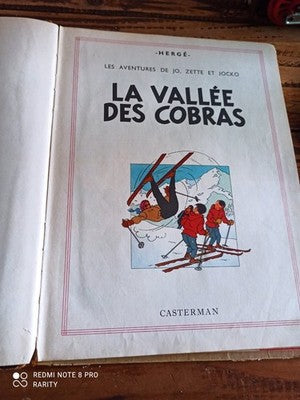 Bande dessinée Hergé La Vallée des Cobras Casterman Jo Zette Jocko 1950s