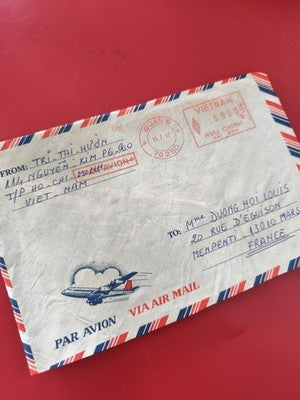 Ancienne enveloppe Vietnam oblitérée avion 1971 philatélie collection déco