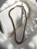 Collier vintage torsadé plaqué or ancien chaîne rétro bijou d’occasion