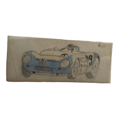 Dessin calque voiture de course Scalextric Dinky Toys plan conception 10 cm