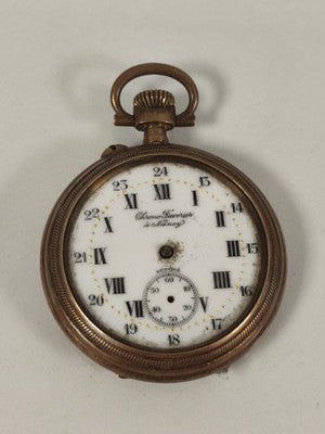 Ancienne montre de gousset Chrono Feuvrier Nancy, boîtier gravé à restaurer
