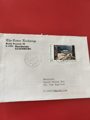 Ancienne enveloppe timbrée oblitérée Luxembourg pour collection philatélie