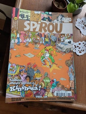 Magazine Spirou n°3461 ancien – Feuilleton Kinshasa, BD vintage collector