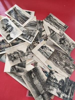 Lot anciennes cartes postales oblitérées, vintage, paysages, à trier, philatélie