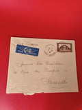 Ancienne lettre vintage timbre oblitéré Par Avion Constantine Marseille philatél