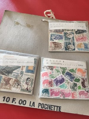 Lot ancien timbres du monde en vrac, France et colonies, philatélie collection