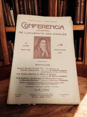Revue ancienne Conferencia journal universitaire 1921 vintage rétro papier