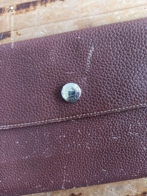 Portefeuille Longchamp Paris femme marron cuir grainé pochette porte-monnaie