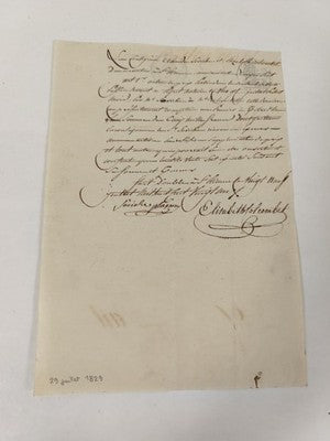 Ancienne lettre administrative manuscrite 1829, XIXe, cachets fiscaux 25 c