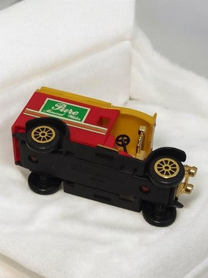 Voiture miniature vintage Pure Mineral Water rouge jaune, modèle réduit rétro dé