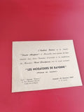 Carte ancienne invitation conférence Les Mosaïques de Ravenne 1960 vintage