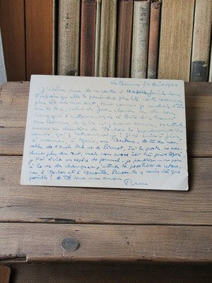 Lettre manuscrite 1944 Guerre 39-45 correspondance émouvante écriture bleue