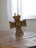 Vintage cross pendant gilded metal 50s antique ethnic style