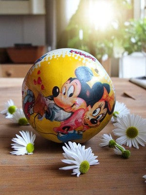 Balle vintage Mickey Disney années 80/90 jaune motif hawaïen rétro