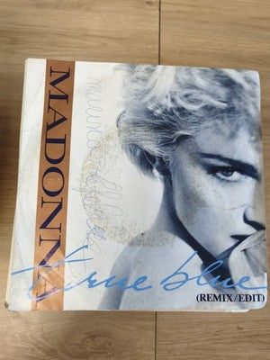 Vintage 45 tours Madonna True Blue Remix Edit pochette usée collector
