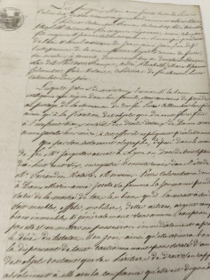 Lettre manuscrite administrative 1814 XIXe, papier timbré fiscal France
