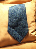Cravate vintage Seta soie bleu motif cachemire paisley élégant