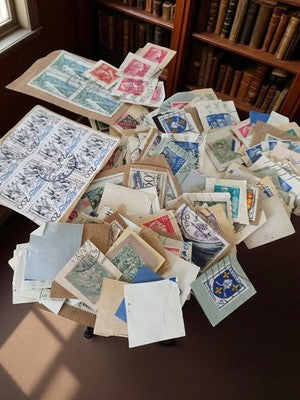 Lot timbres oblitérés anciens France Europe vrac philatélie vintage rétro