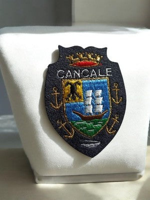 Écusson brodé Cancale blason ancien vintage Bretagne patch rétro marin