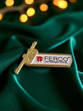 Pin's publicitaire FERCO International vintage rétro, accessoire badge émaillé