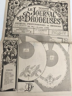 Journal ancien broderie Le Journal des Brodeuses Lyon 1914 motif vintage