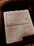 Action au porteur Compagnie Française années 1920, document financier vintage