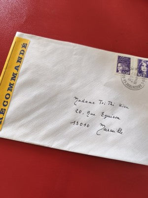 Ancienne enveloppe recommandée avec timbres oblitérés France philatélie collecti