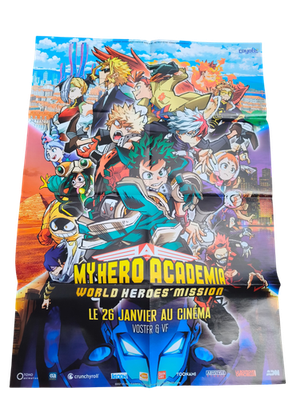 Poster My Hero Academia World Heroes' Mission cinéma, affiche manga couleur