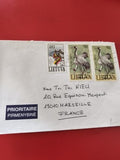 Ancienne enveloppe timbrée Lituanie 1991 oblitérée collection philatélie