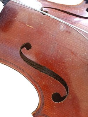 Violon ancien français début XXe, lutherie Lorraine, étui bleu, archet abîmé