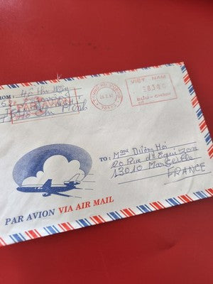 Ancienne enveloppe avion Vietnam oblitérée 1997 philatélie collection rare