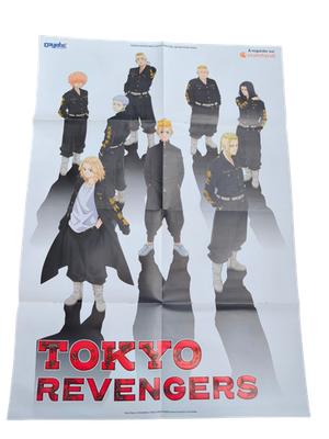 Poster Tokyo Revengers manga, personnages principaux, grand format, état plié