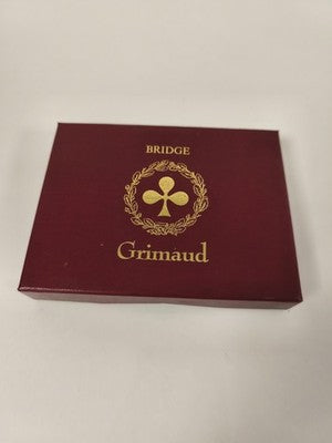 Coffret Bridge Grimaud 2 jeux 54 cartes, bordeaux décor doré Renoir