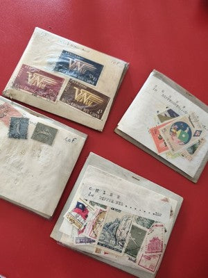 Lot ancien timbres monde vrac Asie Europe collection philatélie vintage