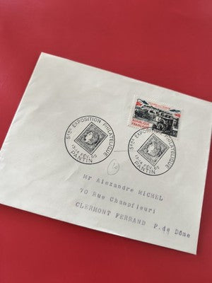 Ancienne enveloppe philatélique oblitérée 1965 Exposition Pantin timbre France