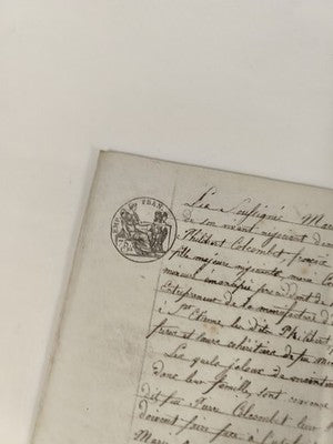 Acte manuscrit administratif XIXe, papier timbré 75 c., succession