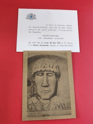 Ancienne carte exposition Saint Victor Marseille 1973 invitation vintage rare