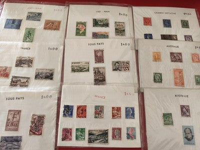 Lot anciens timbres collection monde vrac France Australie Vietnam philatélie