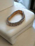 Bracelet rétro vintage, extensible strass, bijou fantaisie ancien brillant