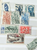 Lot de timbres anciens Cameroun vintage à trier, motifs ethniques et paysages