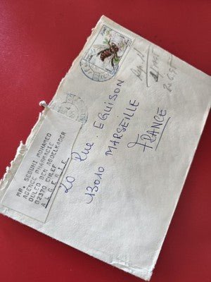 Ancienne enveloppe timbrée Algérie oblitérée, philatélie, collection vintage