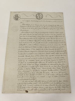 Lettre administrative manuscrite 1826, cachets fiscaux, XIXe siècle